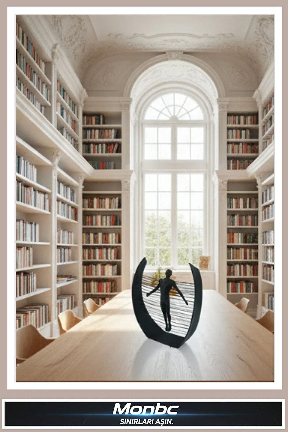 Monbc Modern Sanat Heykeli 3D Tasarım Dekoratif Biblo, Hediyelik ve Ev Ofis İçin Şık Aksesuar