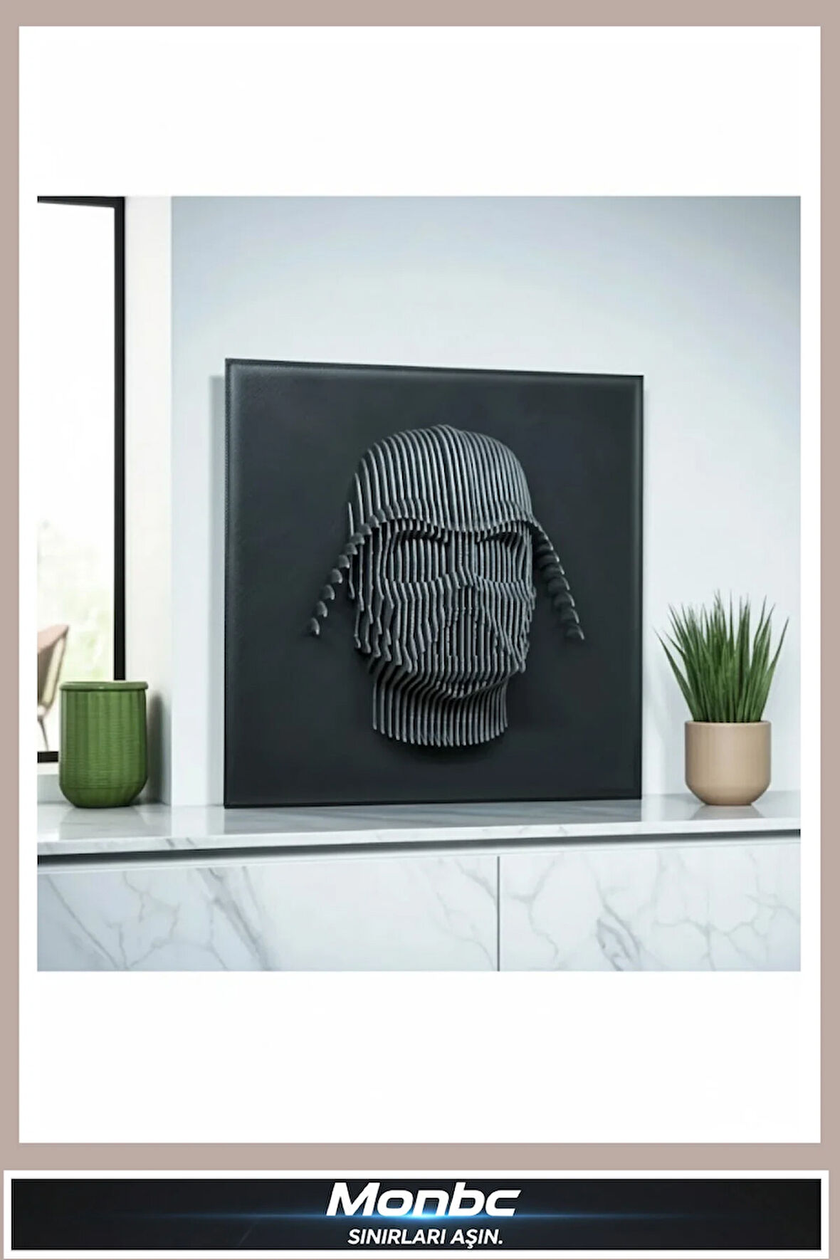 Monbc Dark Side – 3D Darth Vader 3D Tasarım Dekoratif Biblo, Hediyelik ve Ev Ofis İçin Şık Aksesuar