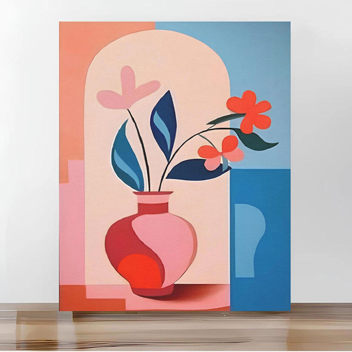 Sayılarla Boyama Tuval Seti Fırça Boya Dahil (Çıtalı) 40X50 cm - Bohem Vazo