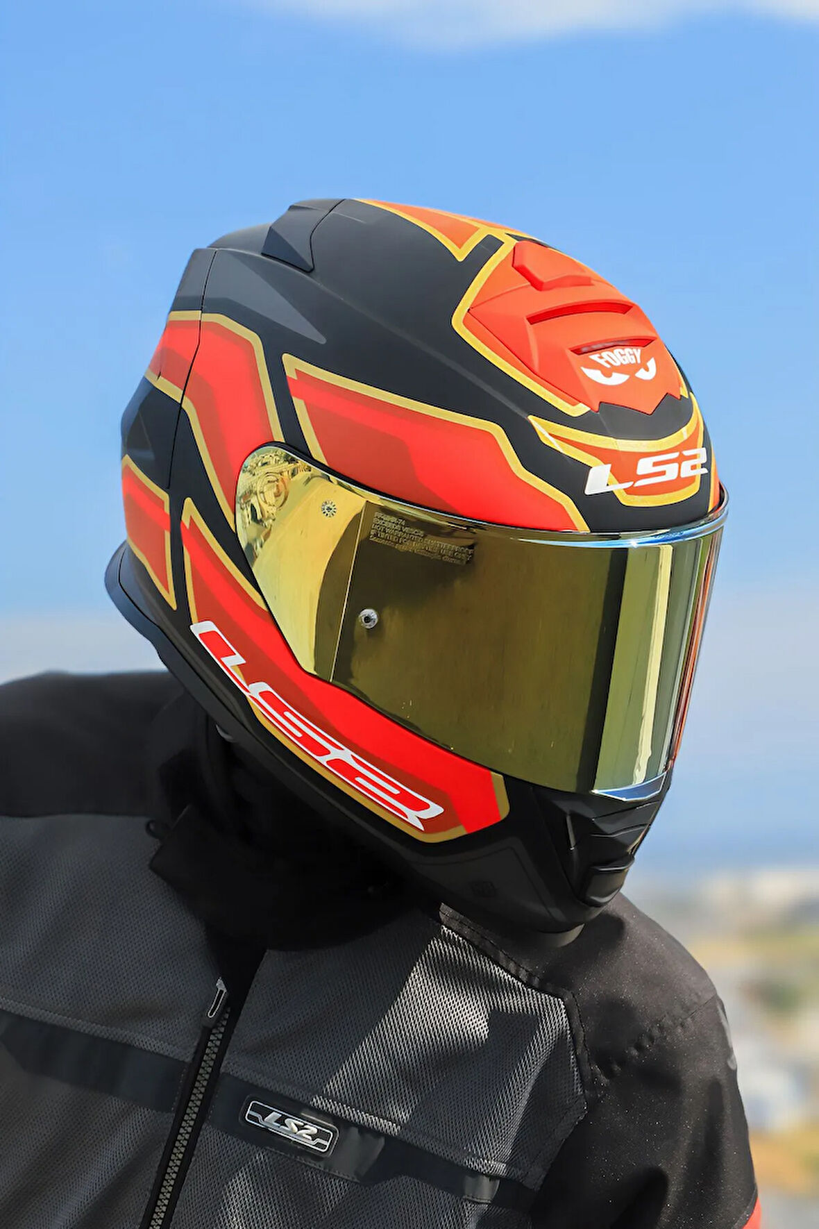 STORM 2 FOGGY MAT SİYAH-KIRMIZI KASK