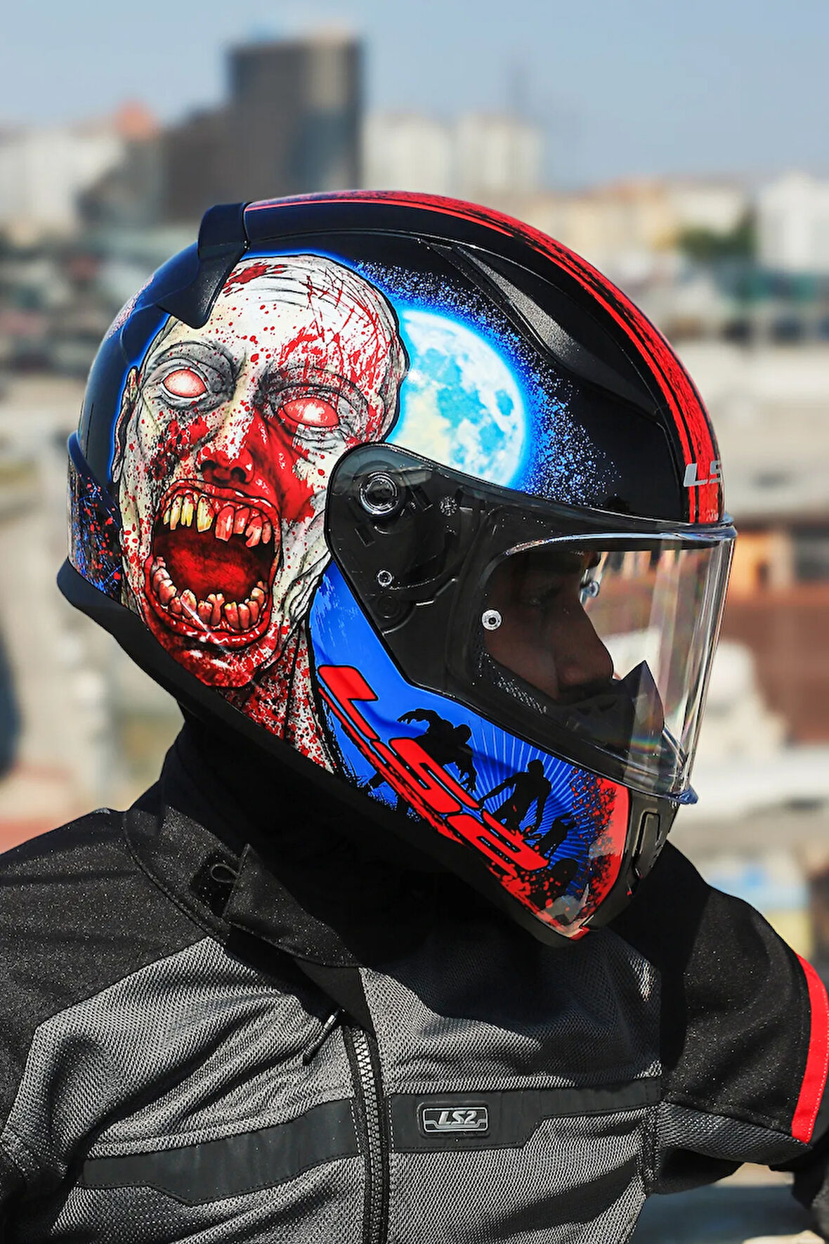 RAPID 2 ZOMBIE SİYAH-KIRMIZI KASK