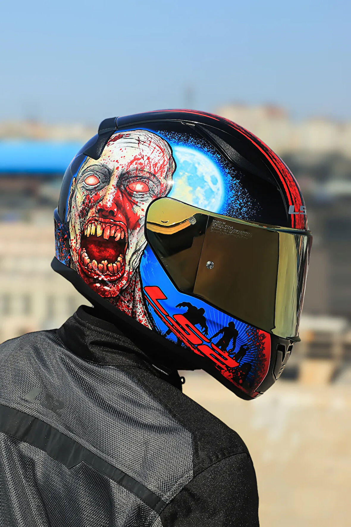 RAPID 2 ZOMBIE SİYAH-KIRMIZI KASK
