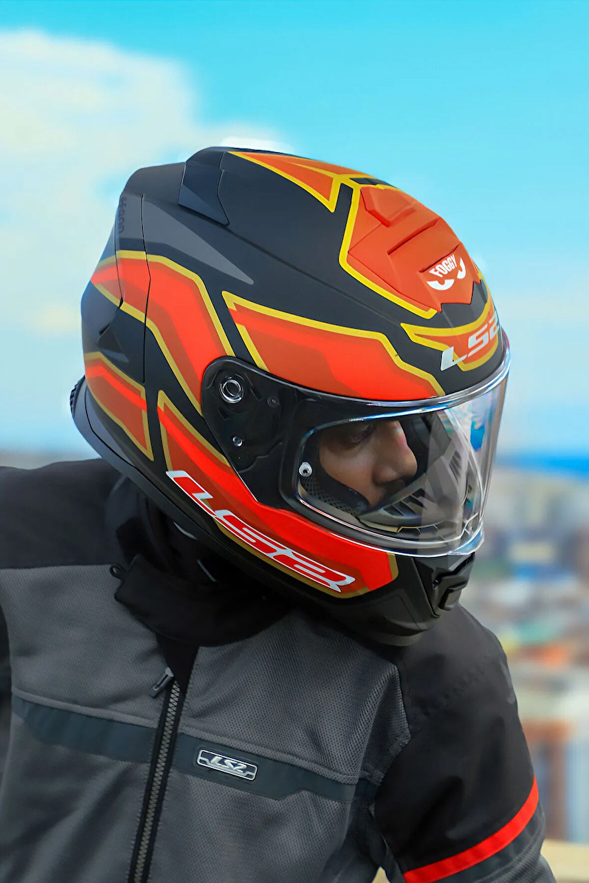 STORM 2 FOGGY MAT SİYAH-KIRMIZI KASK