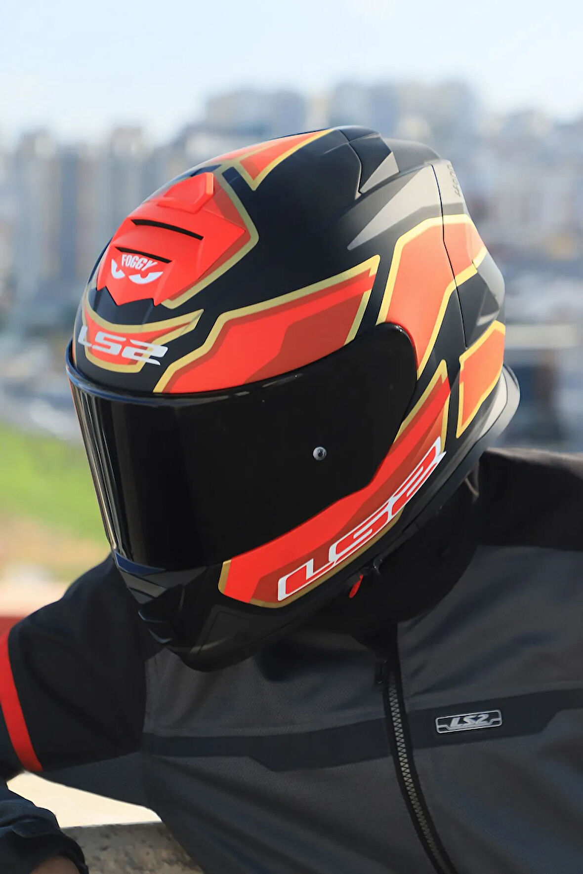 STORM 2 FOGGY MAT SİYAH-KIRMIZI KASK