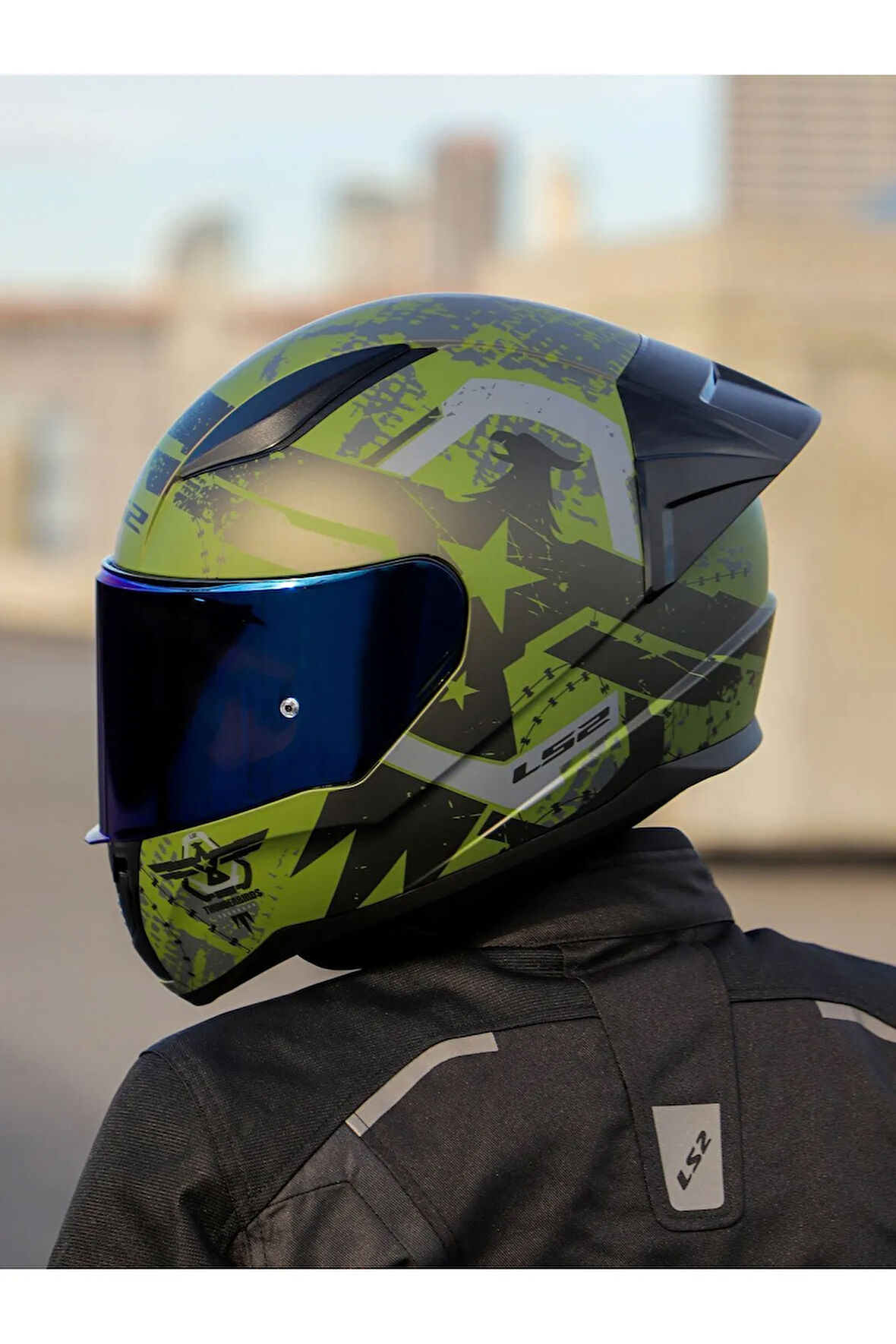 RAPID 2 RACE THUNDER BIRDS MAT YEŞİL-SİYAH-GRİ KASK