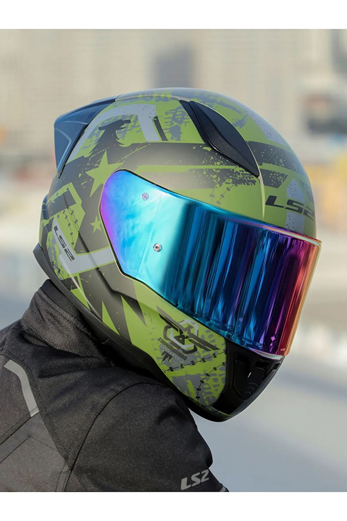 RAPID 2 RACE THUNDER BIRDS MAT YEŞİL-SİYAH-GRİ KASK