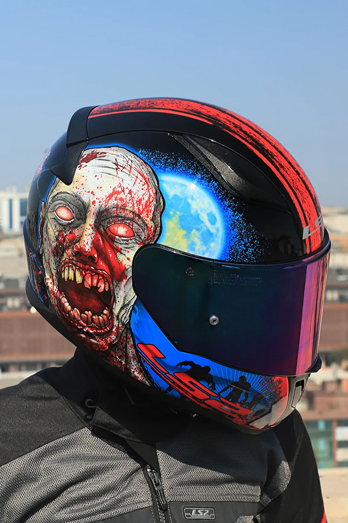 RAPID 2 ZOMBIE SİYAH-KIRMIZI KASK