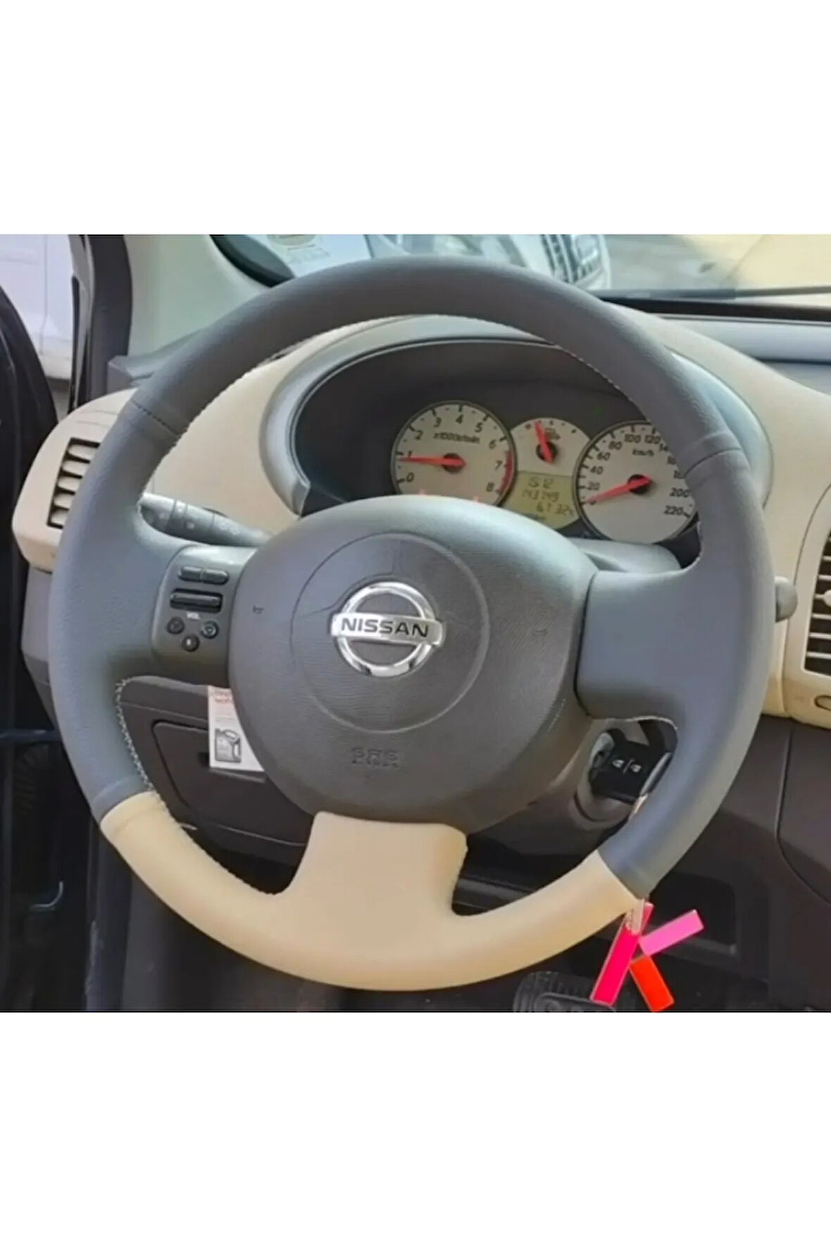 Nissan Micra Orjinal Kaplama Deri Direksiyon Kilifi