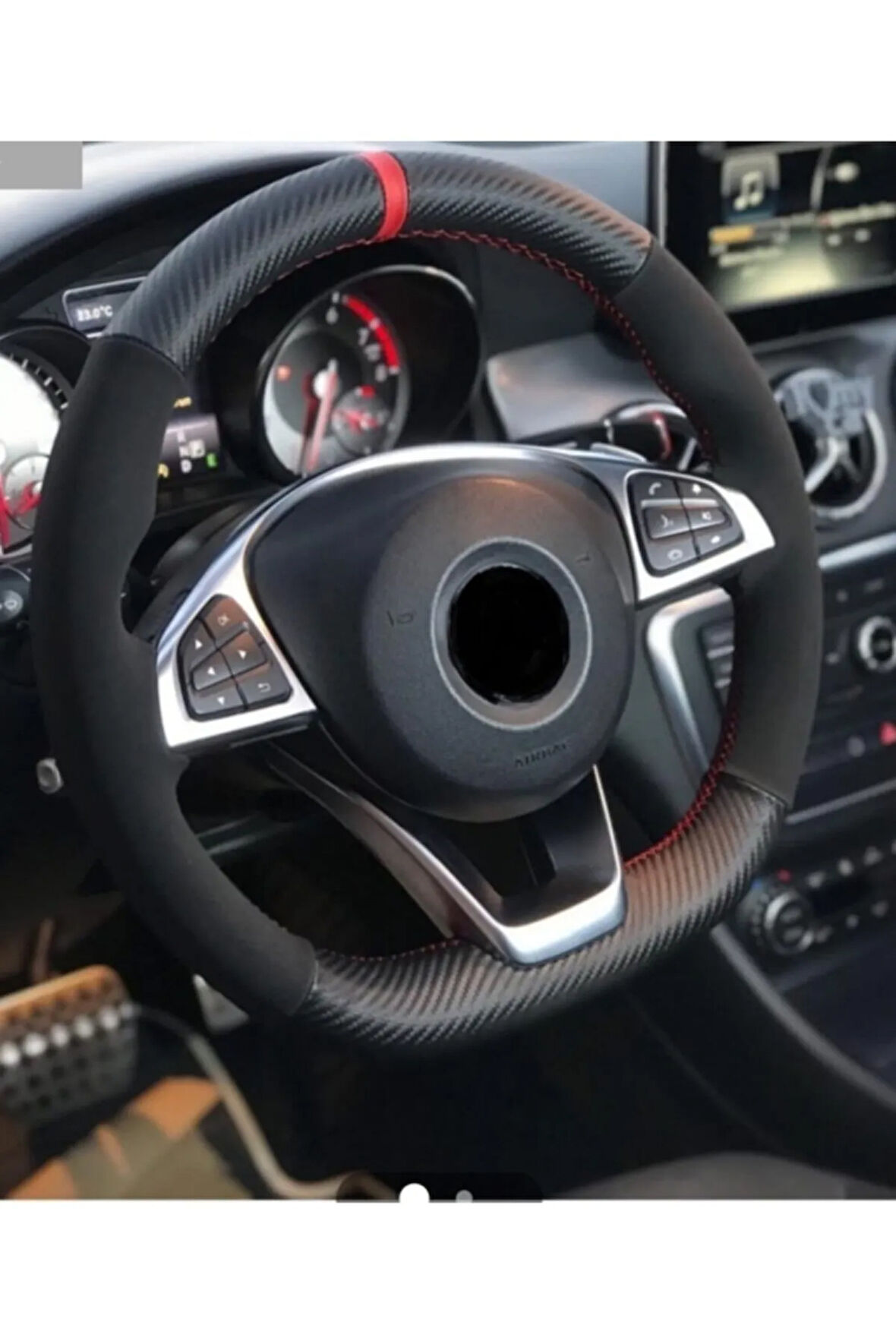 Subaru Karbon Nubuk Deri Direksiyon Kilifi