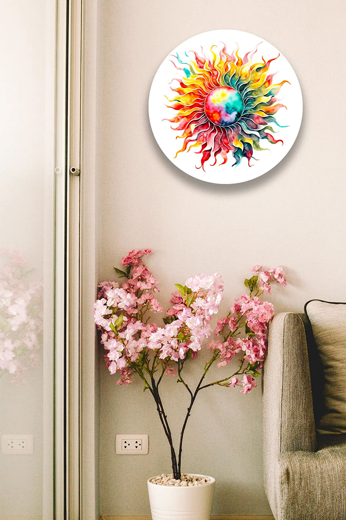 Mandala Renkli Ahşap Tablo Modeli, Oturma Odası, Yatak Odası, Salon, Ofis, Ev Dekorasyonu