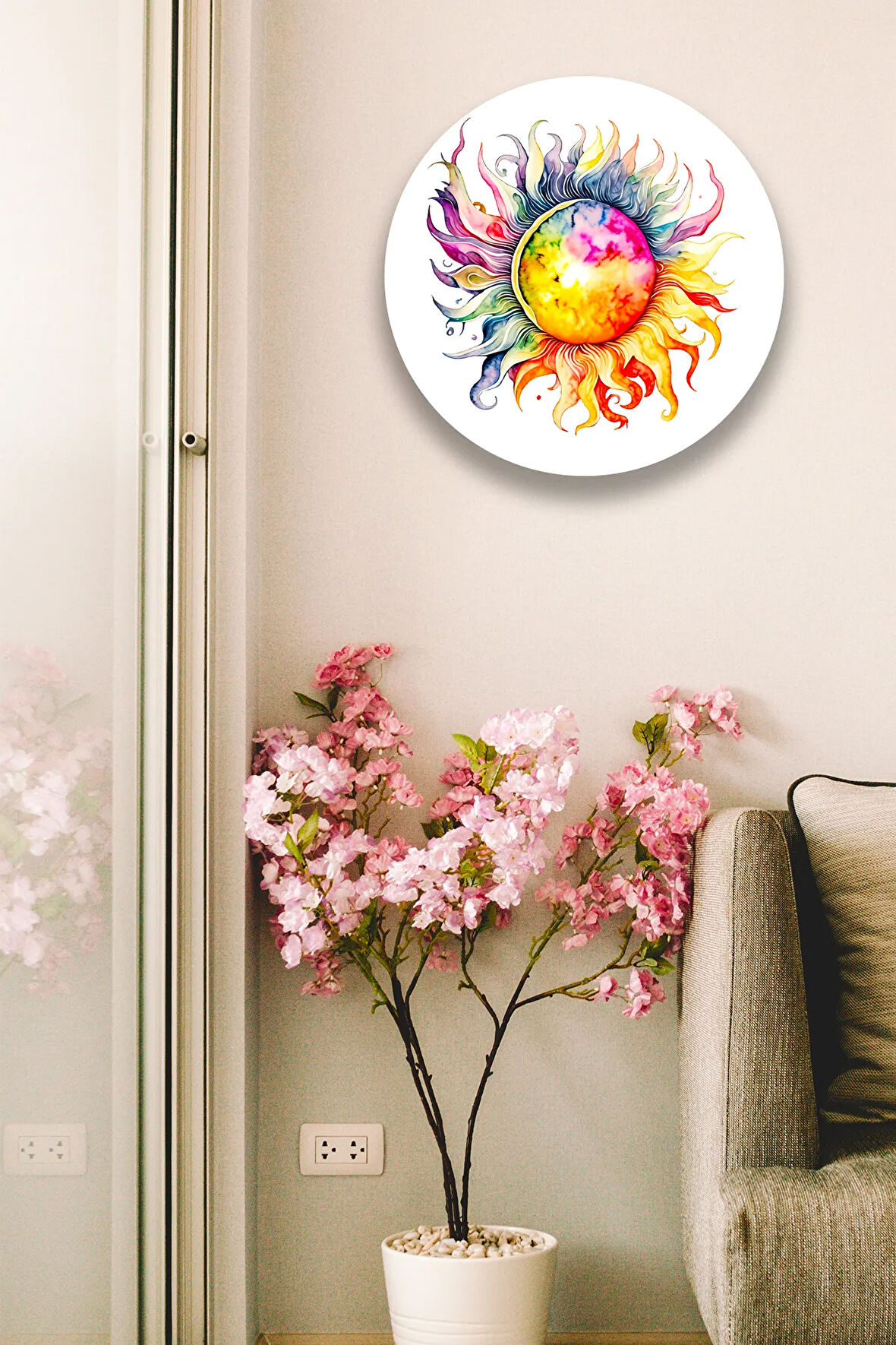 Mandala Renkli Ahşap Tablo Modeli, Oturma Odası, Yatak Odası, Salon, Ofis, Ev Dekorasyonu