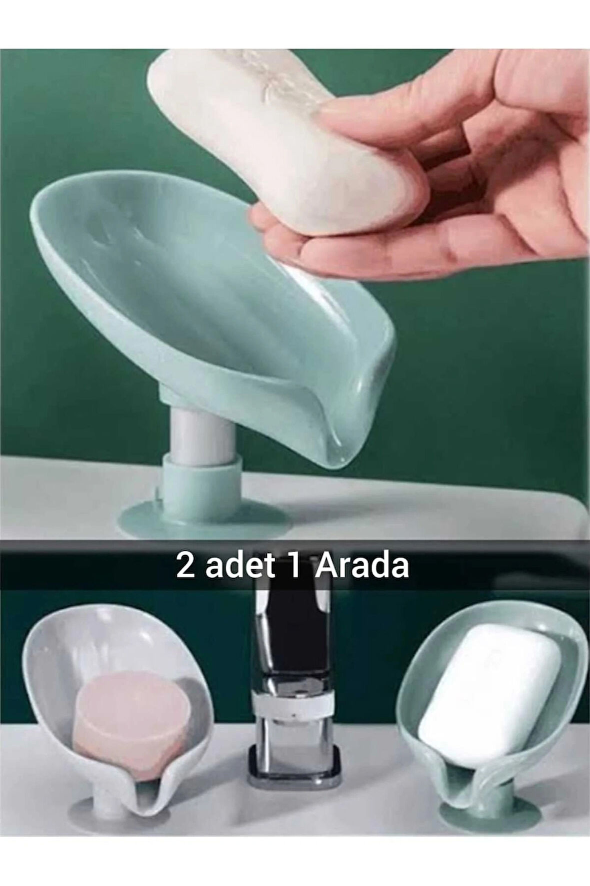 2 Adet Vantuzlu Su Giderli Sabunluk