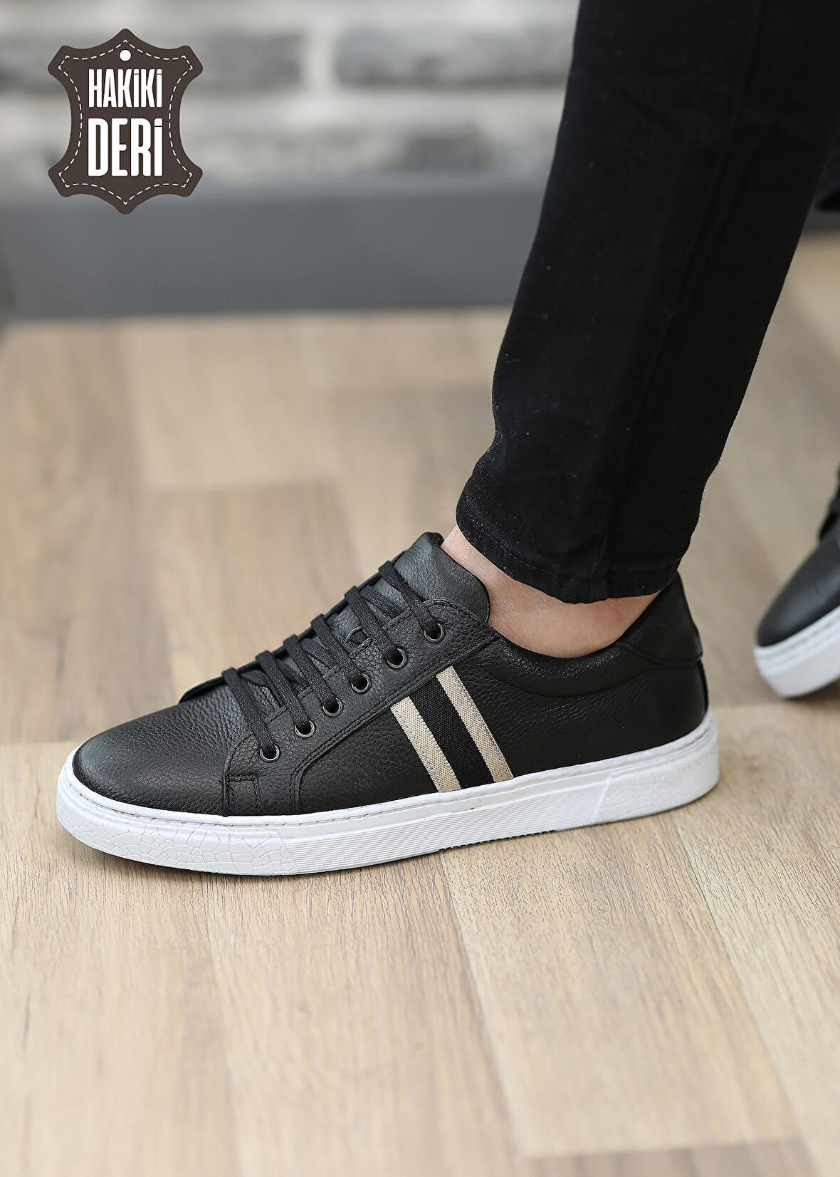 Hakiki Deri Günlük Rahat Erkek Sneaker Ayakkabı Grov8893