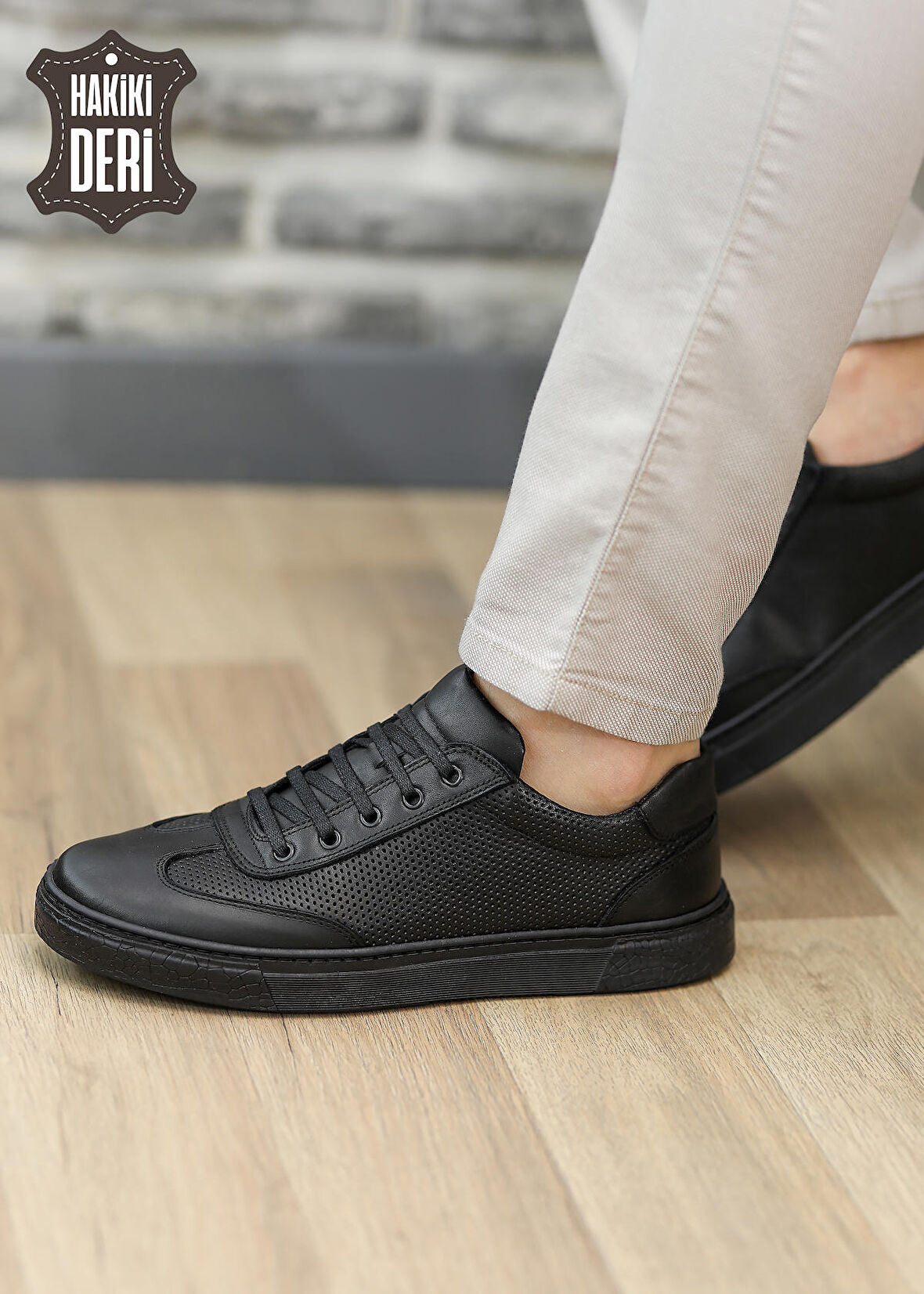 Hakiki Deri Sneaker Günlük Rahat Erkek Ayakkabı Lauker01