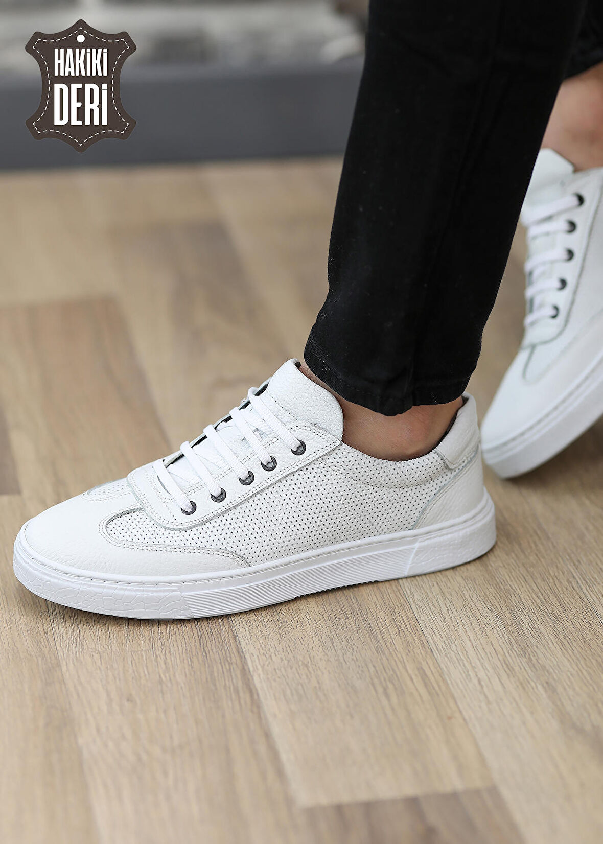 Hakiki Deri Sneaker Günlük Rahat Erkek Ayakkabı Lauker01