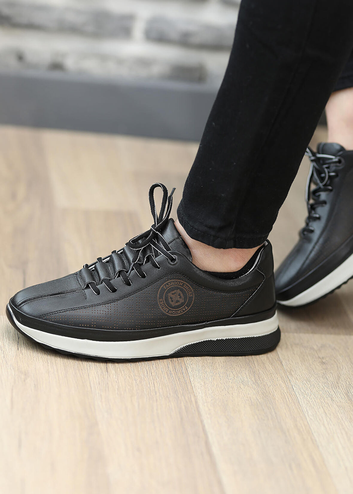 Hakiki Deri Erkek Günlük Ortepedi Casual Ayakkabı Moons01