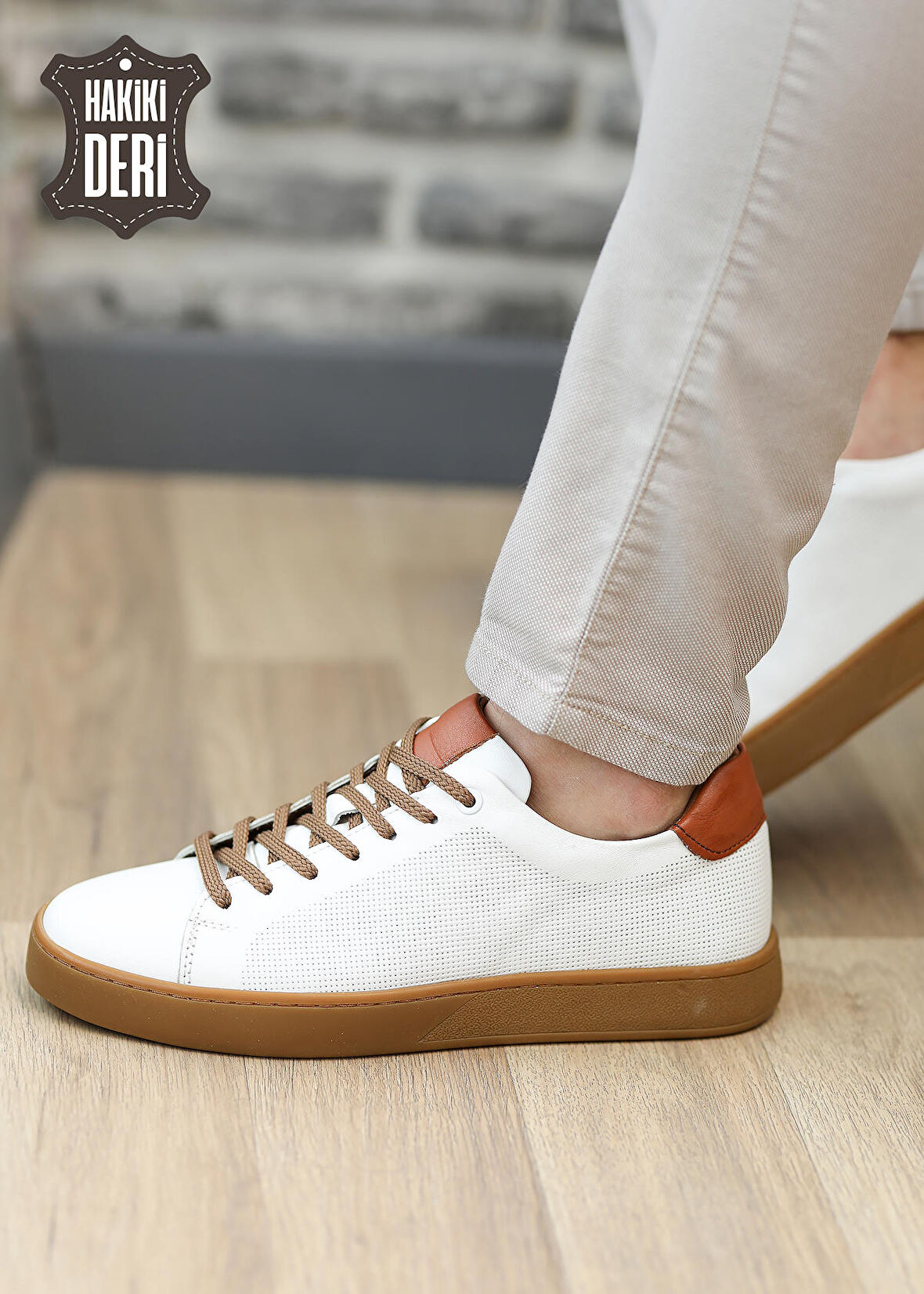 Hakiki Deri Günlük Rahat Erkek Sneaker Ayakkabı Toco5412