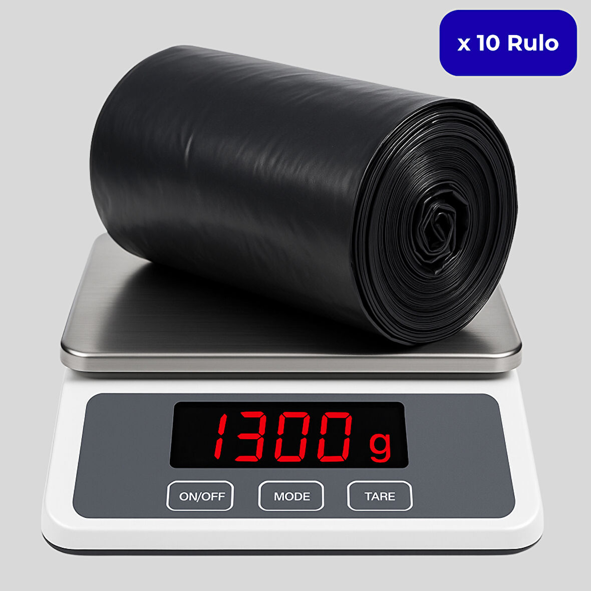 Mulpex Jumbo Boy Siyah Çöp Torbası 80x110 cm – 10 Rulo (13 kg ±%2) Dayanıklı ve Kalın, Ağır Hizmet Geri Dönüşüm