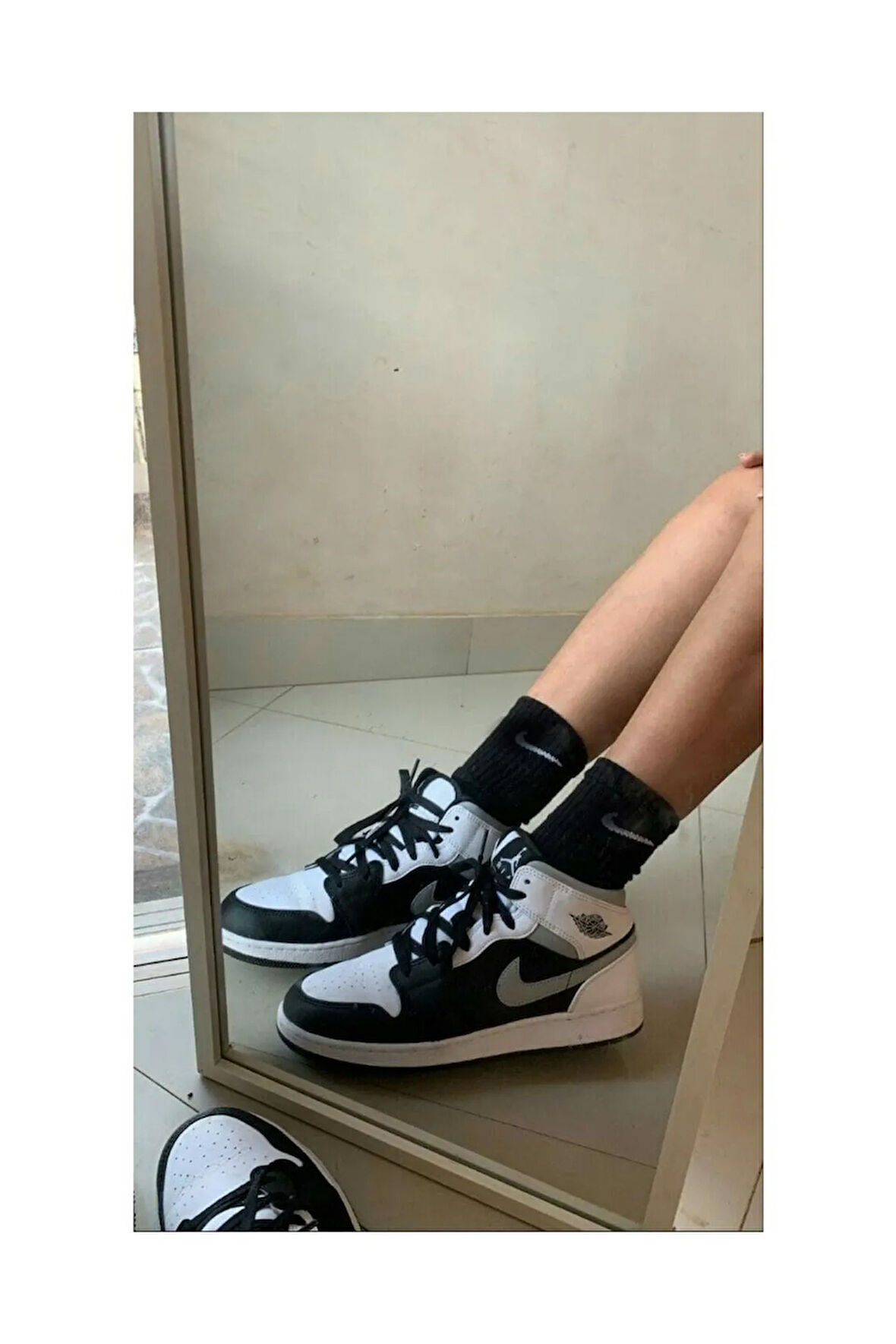 Uzun Konç Tik Desenli Esnek Erkek Kadın Siyah Tenis Çorabı 5'li