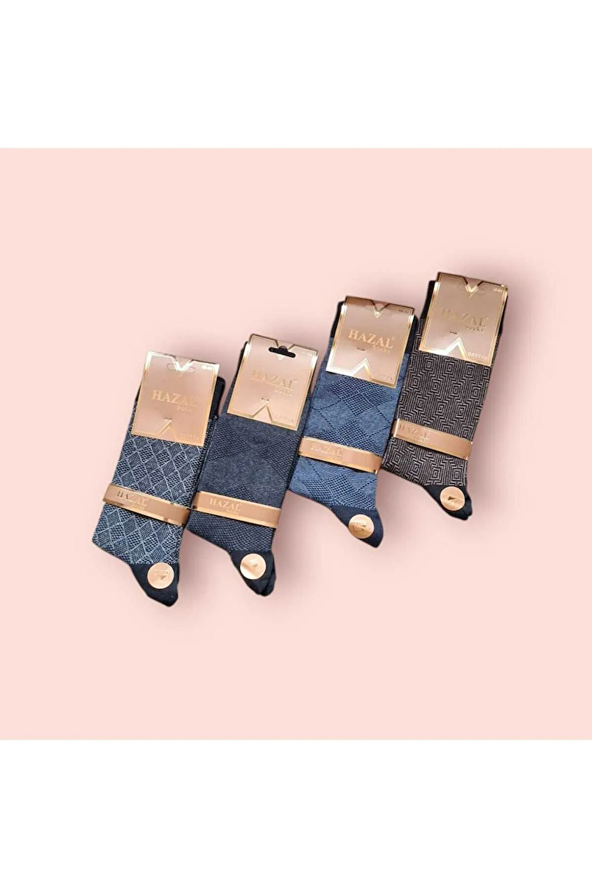 4 Adet Jakarlı Pamuklu Ektre Esnek Dayanıklı Erkek Soket Çorap 4'lü