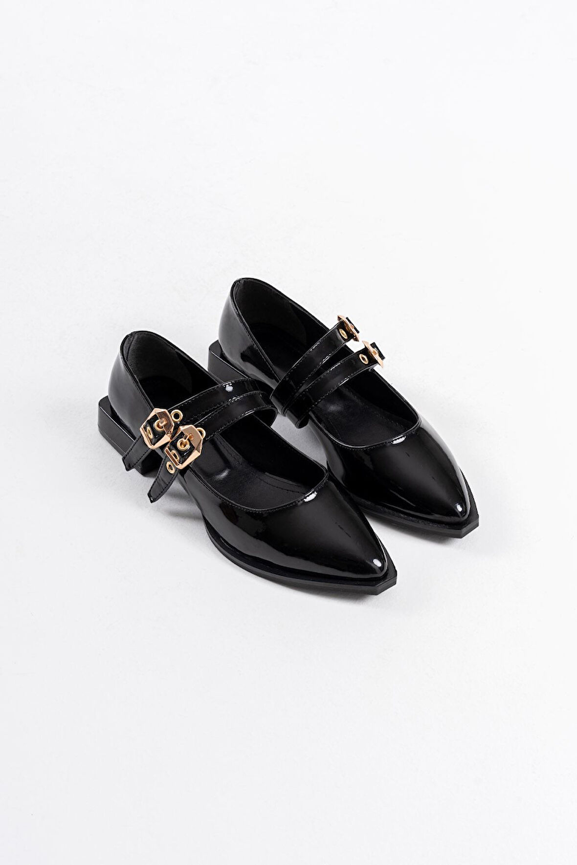 Murder Premium Siyah Rugan Kemer Detaylı Kadın Topuklu Ayakkabı