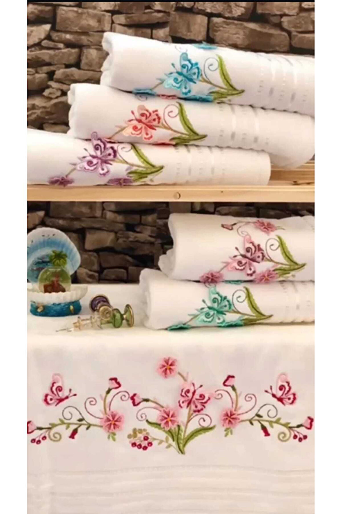 Altılı Çok Renkli Üç Boyutlu Kadife Çeyizlik Hediyelik 30 x 50 Pamuklu Mutfak Havlusu