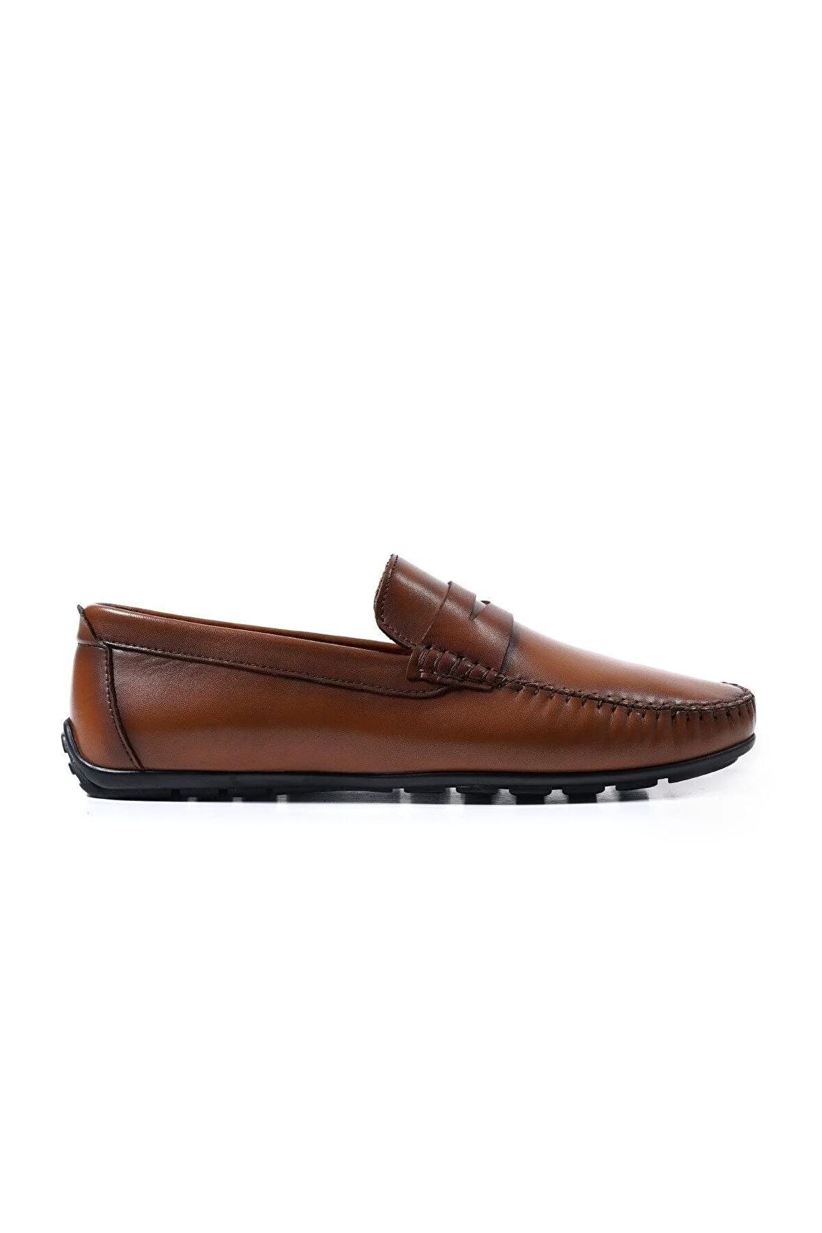 Shoecide Perge Taba Hakiki Deri Erkek Loafer Ayakkabı