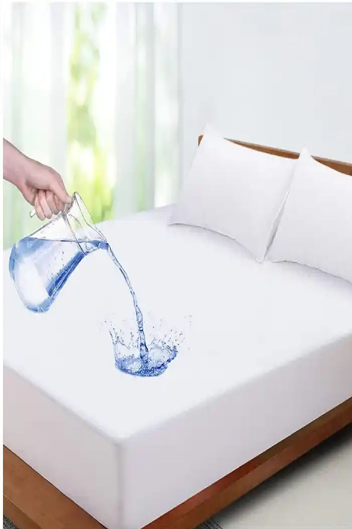 MyCey Alez Fitted 100x200+30 Cm Tek Kişilik Sıvı Geçirmez Yatak Koruyucu Alez
