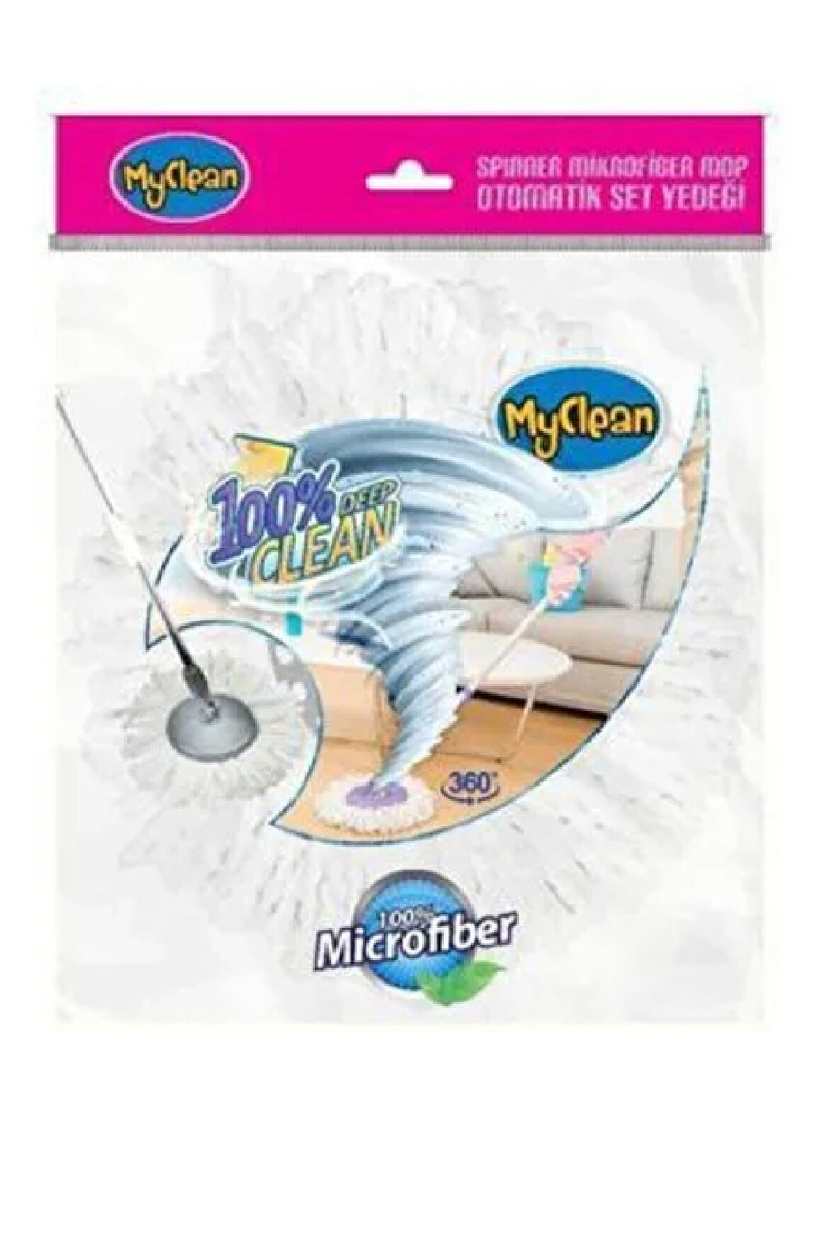 Myclean Mikrofiber Yuvarlak Mop Paspas Vileda Ucu 2 Adet