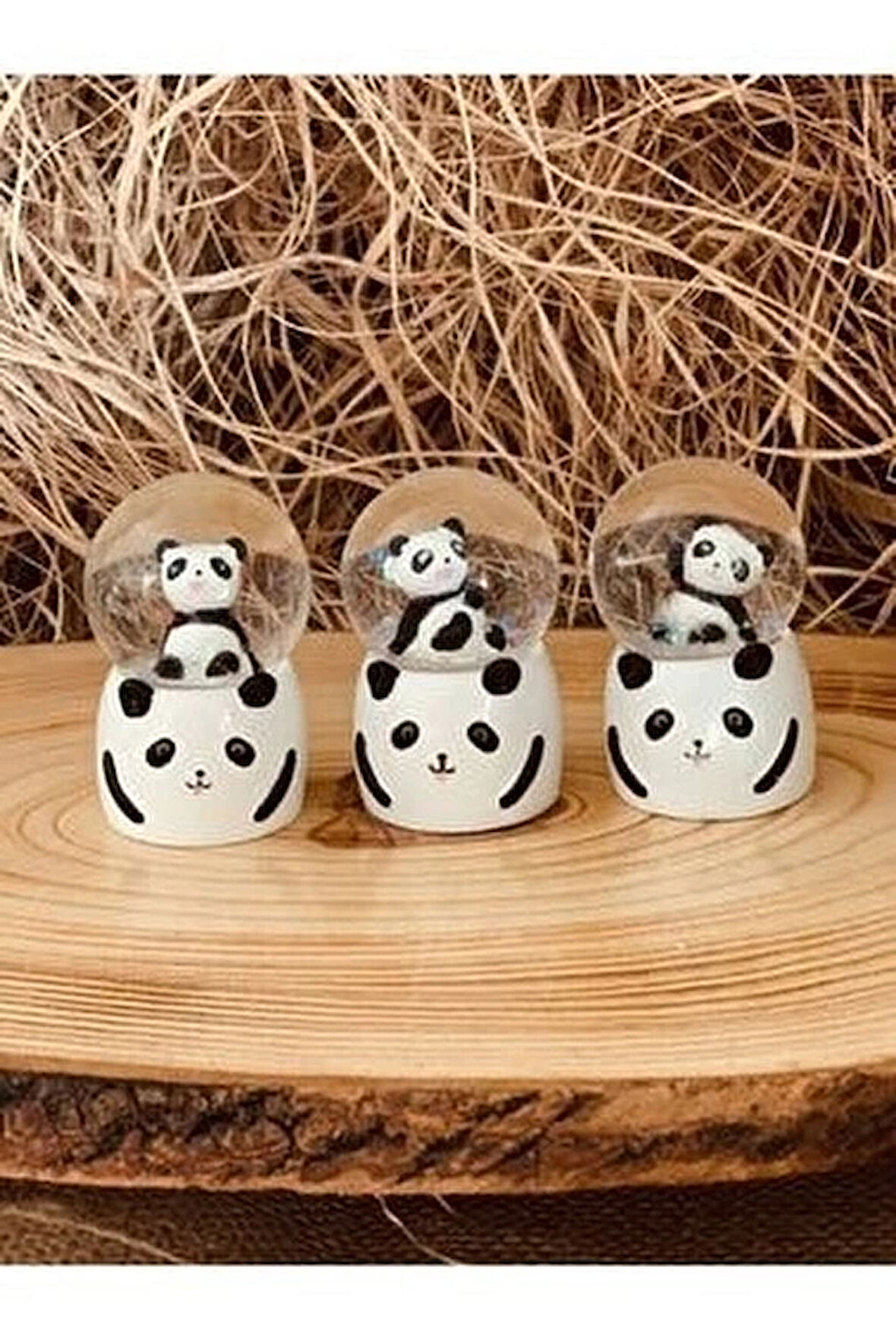 KÜÇÜK BOY PANDA KAR KÜRESI IŞIKLI