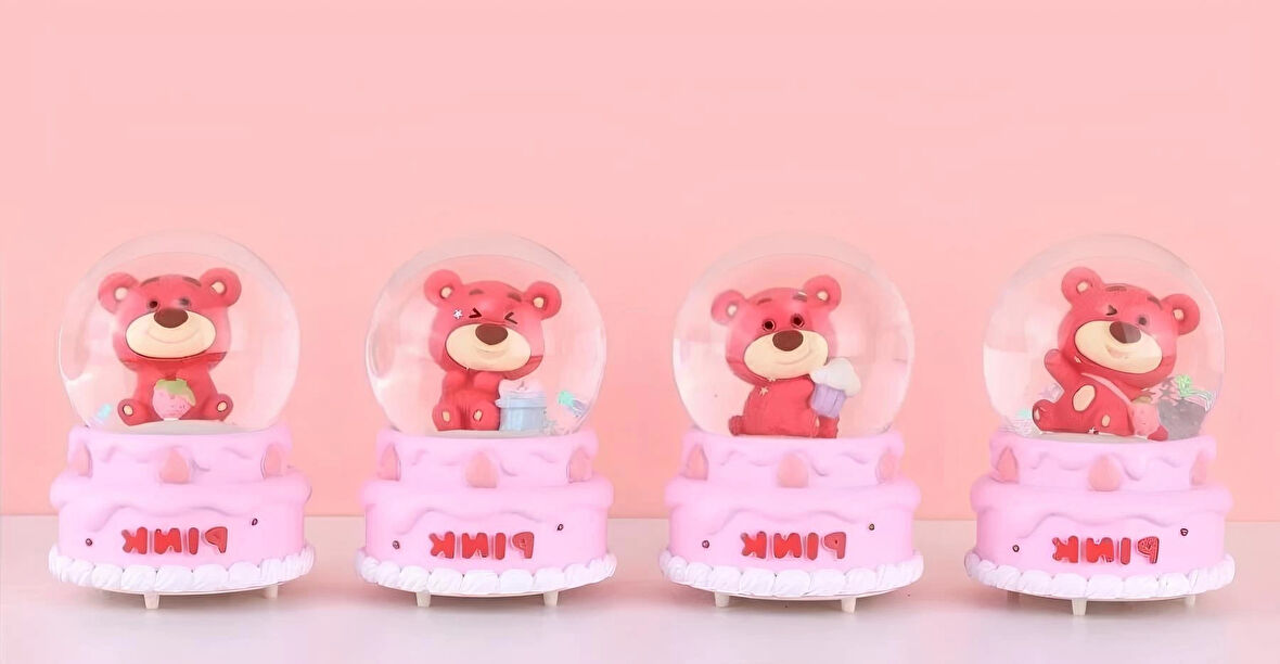 Ayıcıklı Işıklı Kar Küresi 7 Cm