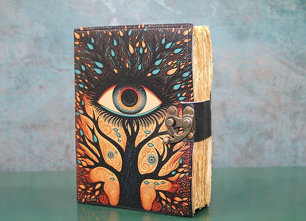 Göz Tasarımlı Deri Defter