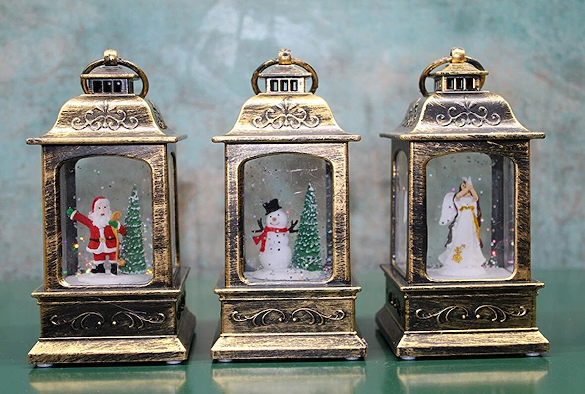 Yılbaşı Temalı Işıklı Müzikli Kar Küresi Model 1