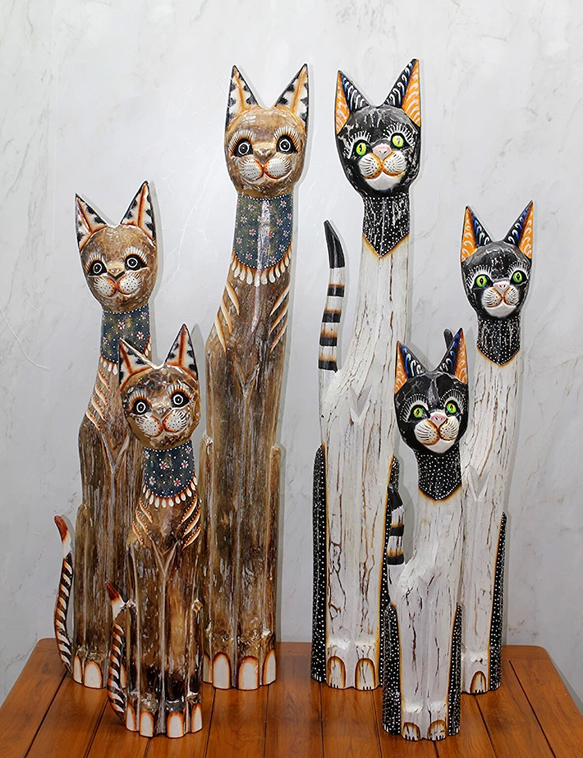 Ahşap 3'lü Kedi Seti 1 Metre Model 3