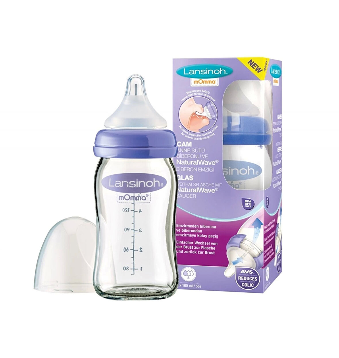 Lansinoh Natural Wave 160 Ml Cam Biberon