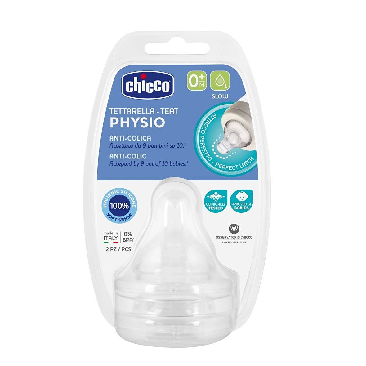 Chicco Wellbeing Silikon 2'li Biberon Emziği 0 ay+