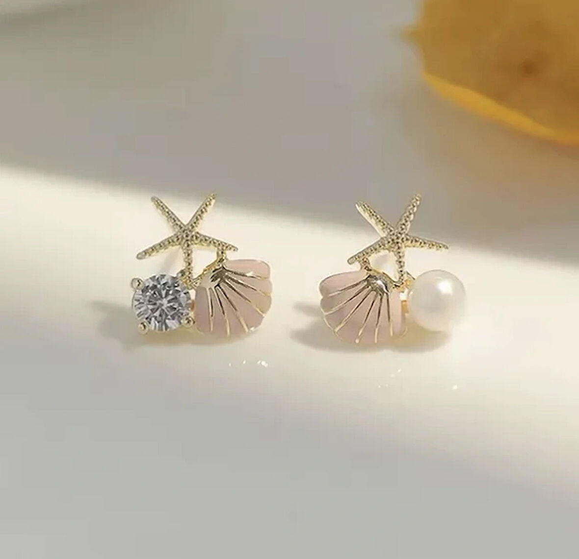 Deniz Yıldızı Kabuk Modelli Küpe