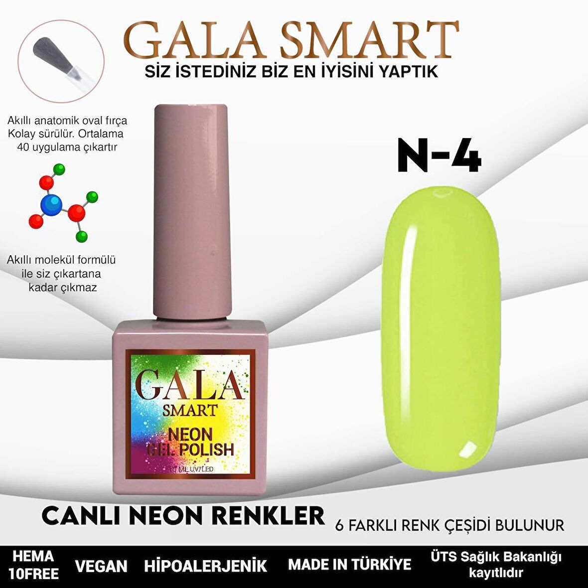 GALA SMART NEON SERİ KALICI OJE N4