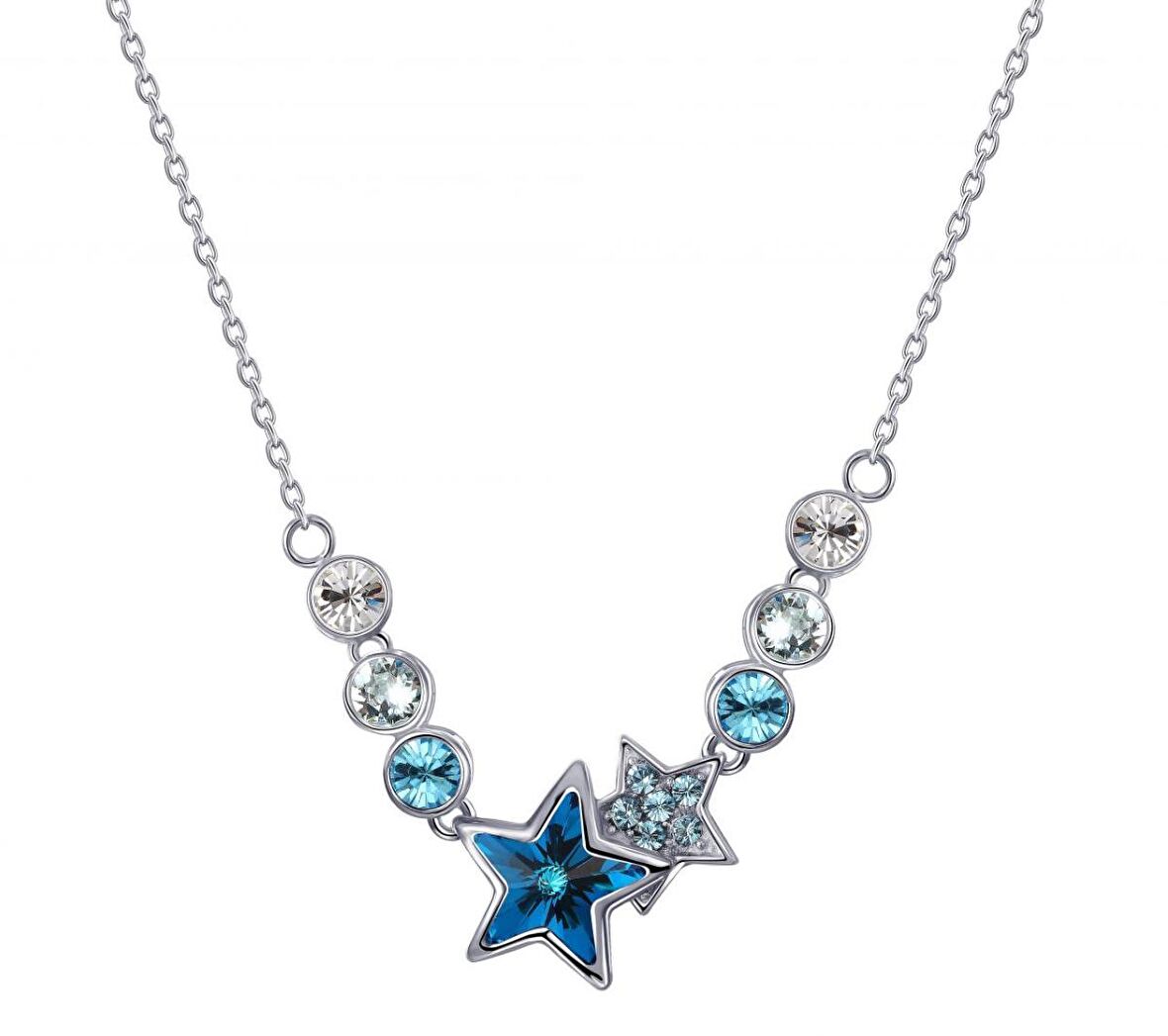 Monemel Mavi Swarovski Taşlı, Yıldız kolye.