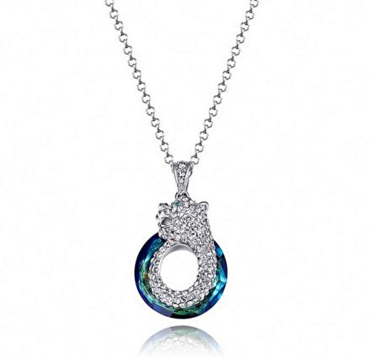 Monemel Swarovski Taşlı Kaplan Kolye (Altın Kaplama)