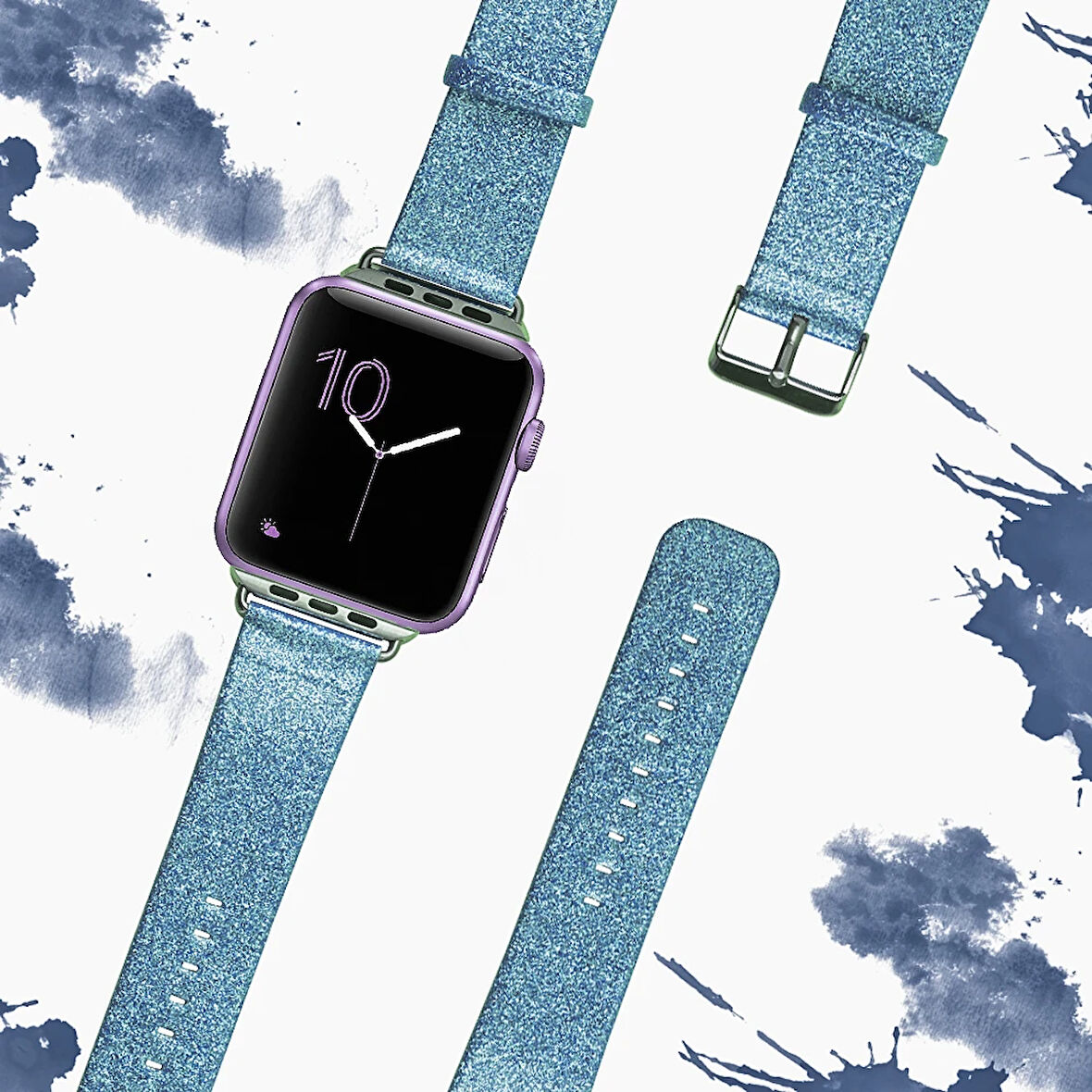 Ally Apple Watch 7-8 45mm 6-5-4 44mm Kordon Kayış Deri Parlak 3-2-1 42mm-(5775)