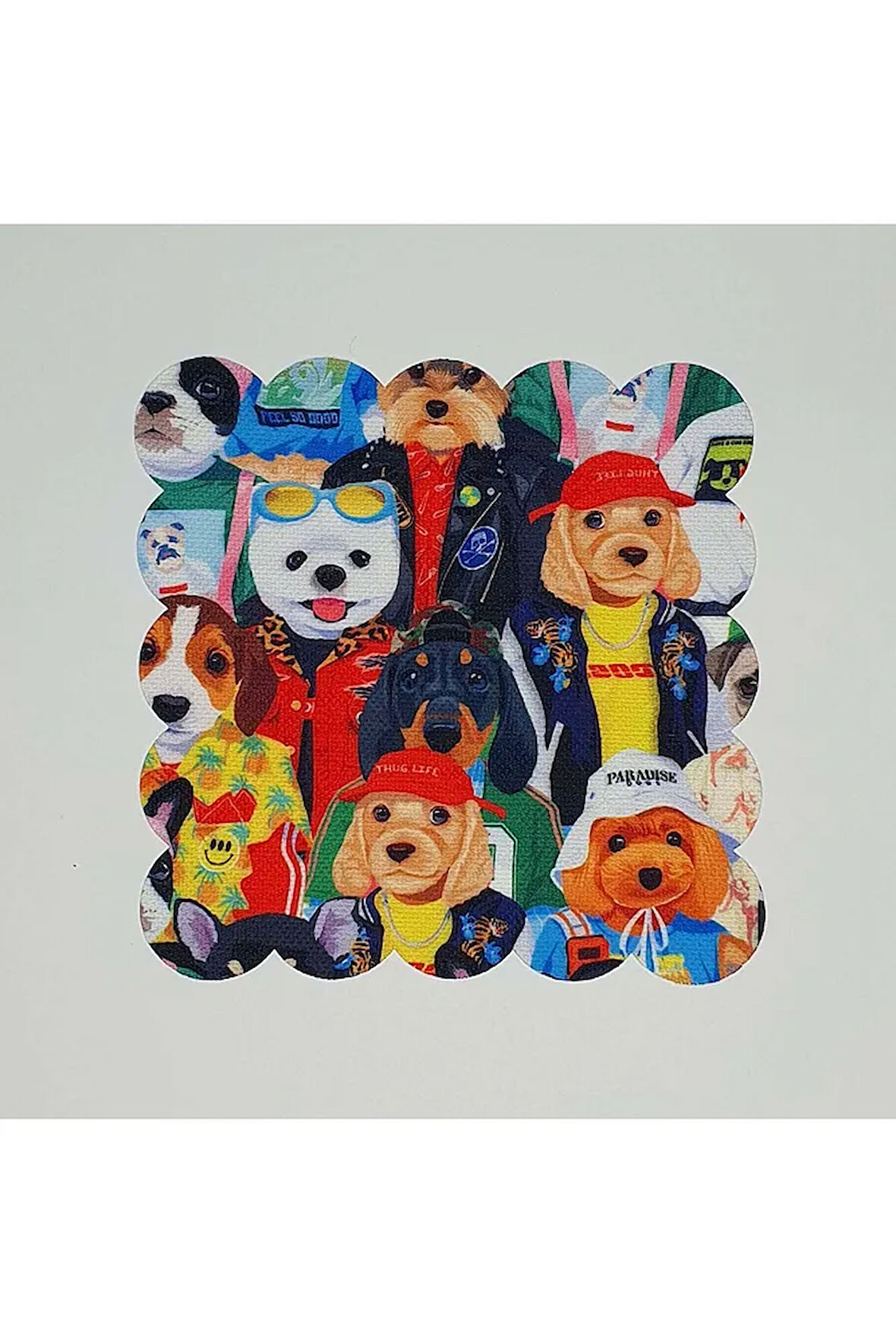 Havalı Köpek Desenli Dijital Baskılı Lazer Kesimli Kokteyl Peçetesi
