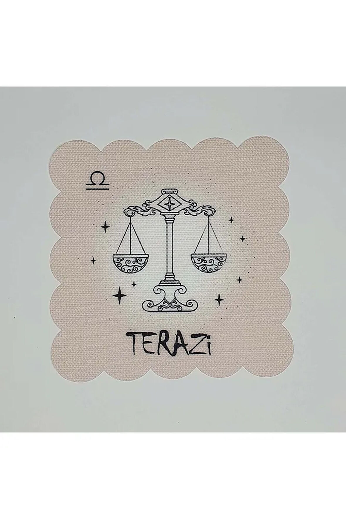 Terazi Burcu Desenli Dijital Baskılı Lazer Kesimli Kokteyl Peçetesi