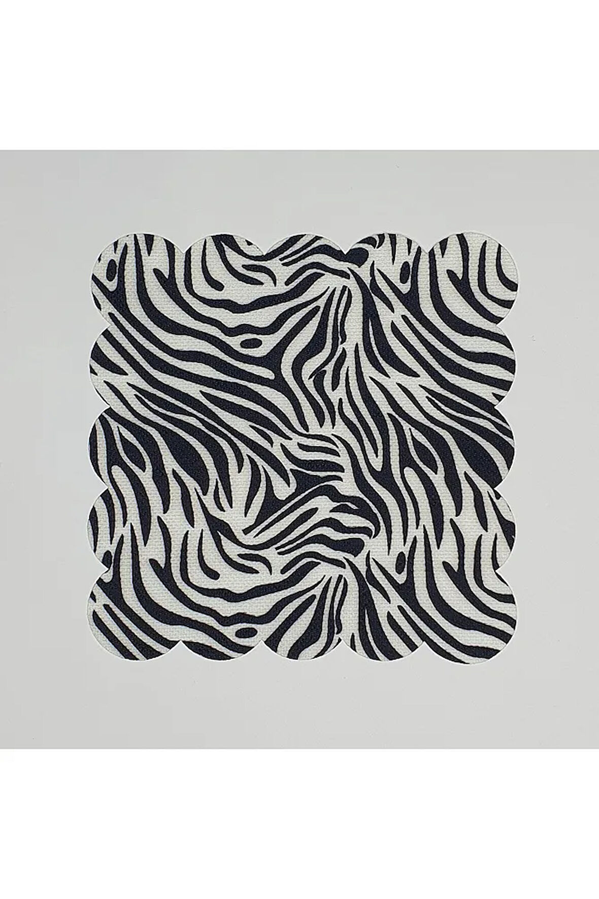 Zebra Çizgili Dijital Baskılı Kumaş Kokteyl Peçetesi Lazer Kesimli