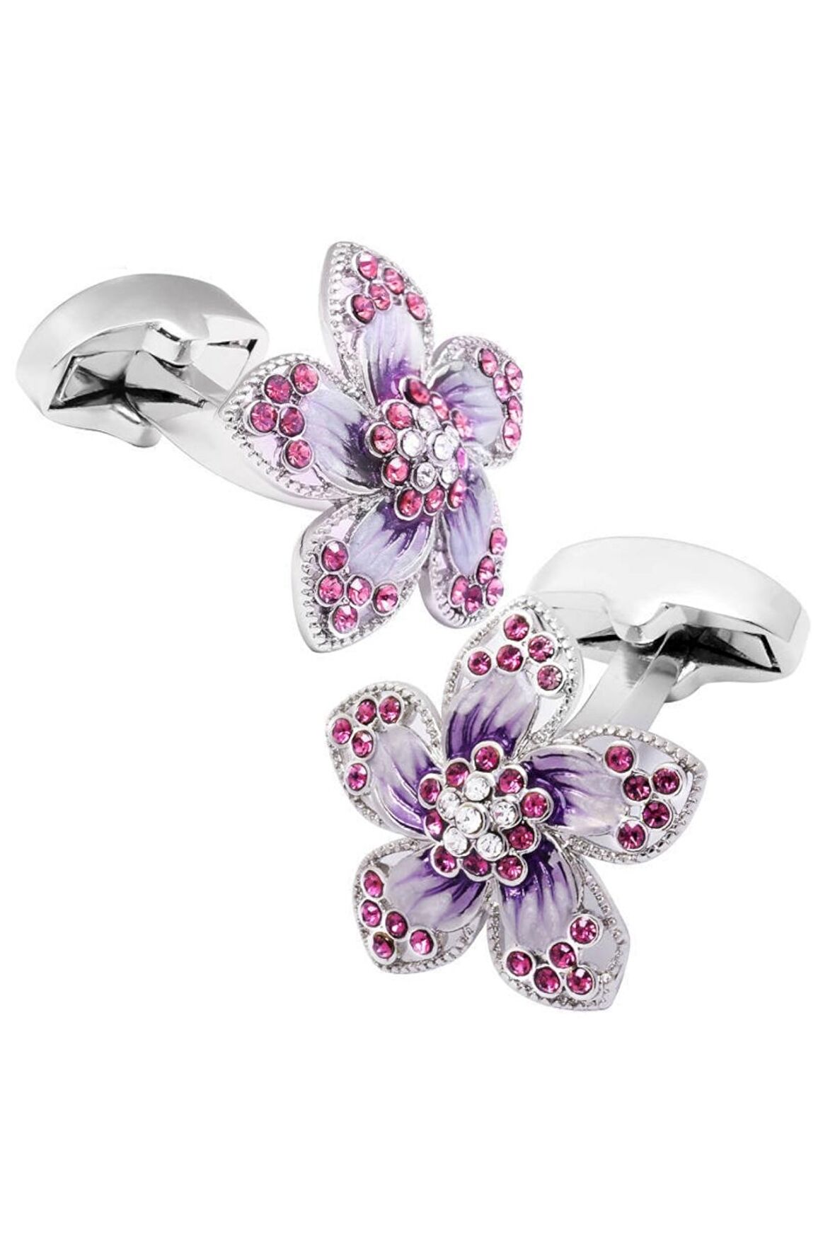 Nilegant Mor Çiçek Kadın Kol Düğmesi