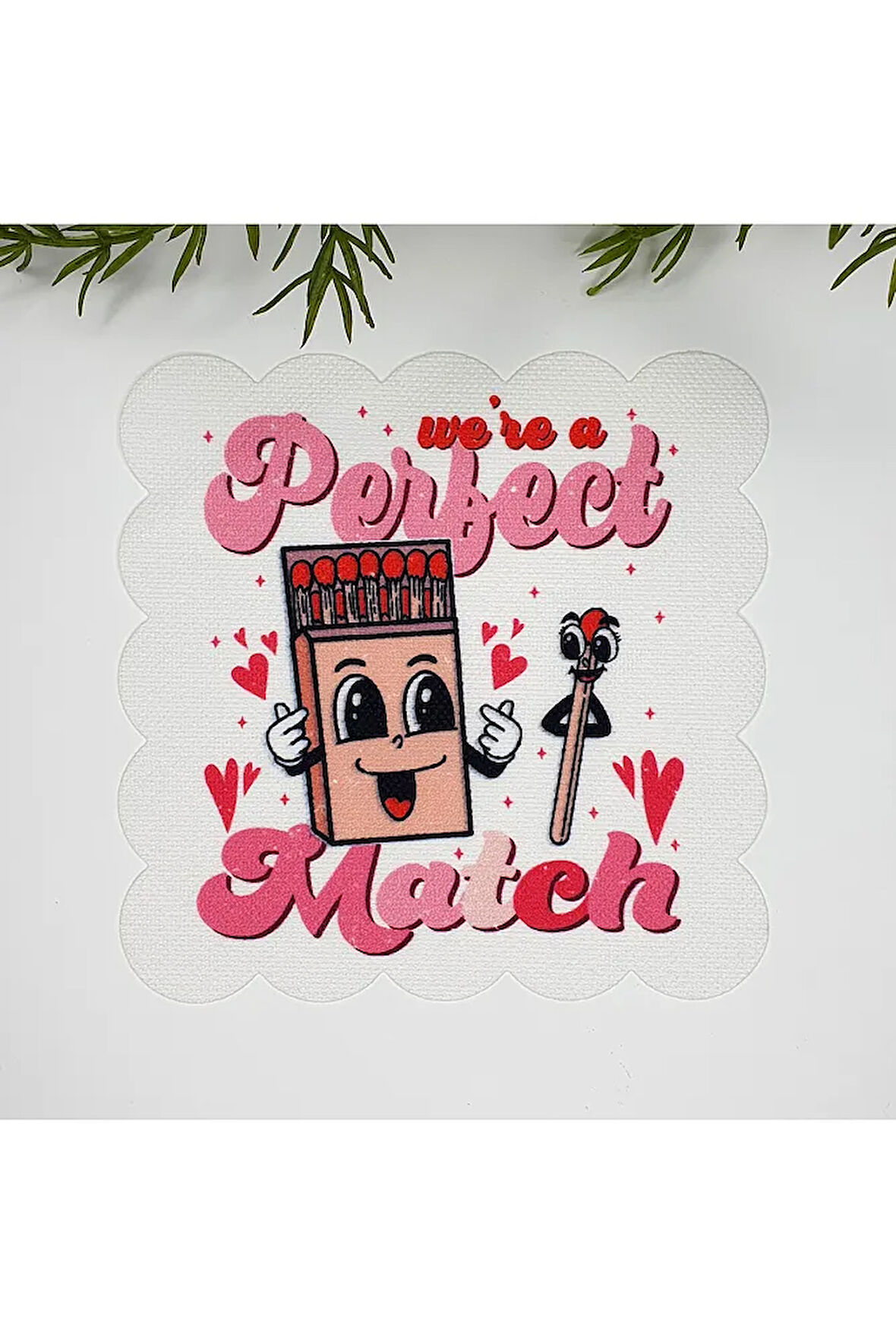 Perfect Match Aşk Temalı Dekoratif Kumaş Kokteyl Peçetesi 1 Adet