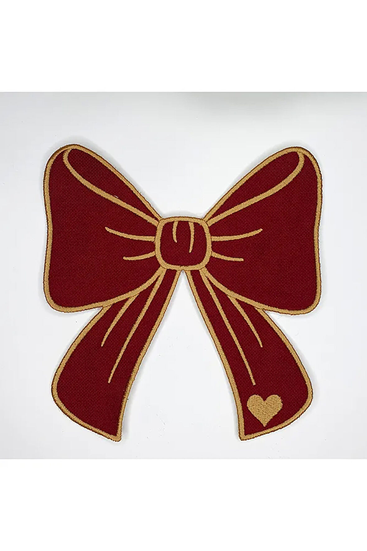 Kurdele Şeklinde Gold Nakışlı Bordo Kırmızı Kumaş Kokteyl Peçetesi 1 Adet