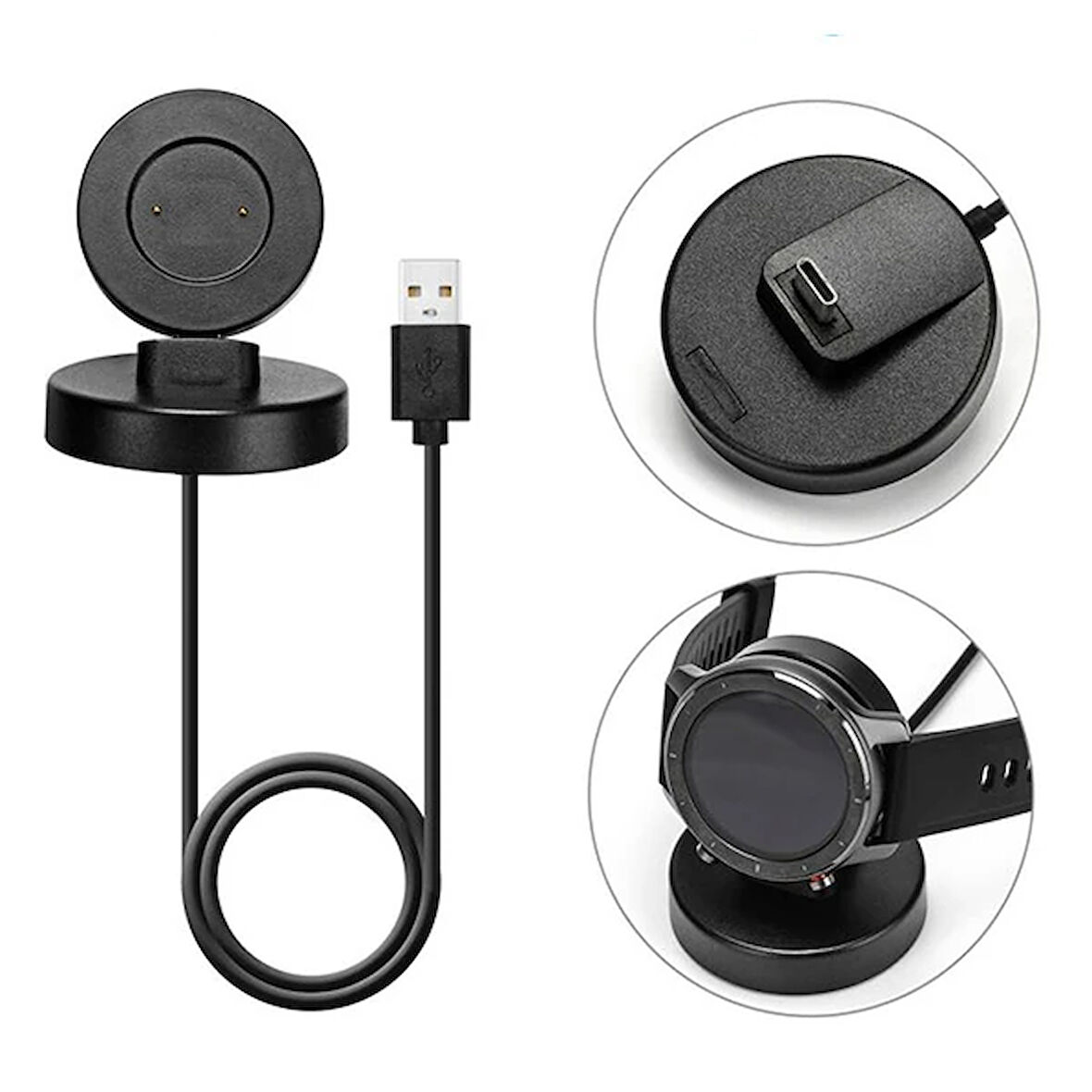 Huawei Watch GT/ GT2 / 2E /Magic / Dream Akıllı Saat Şarj Kablosu Stand-(5775)