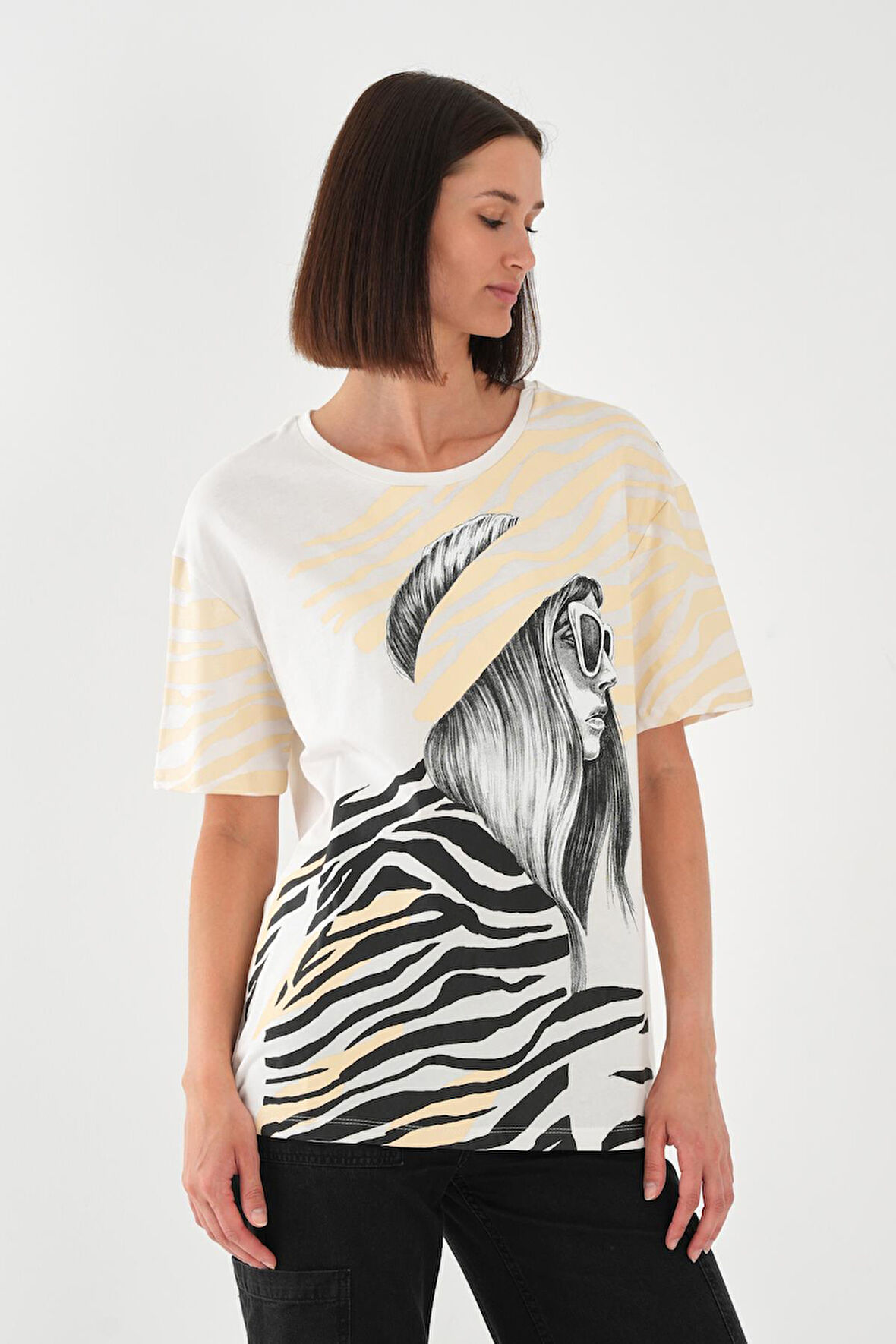 ALEXANDERGARDI Baskılı Kısa Kollu Kadın T-shirt