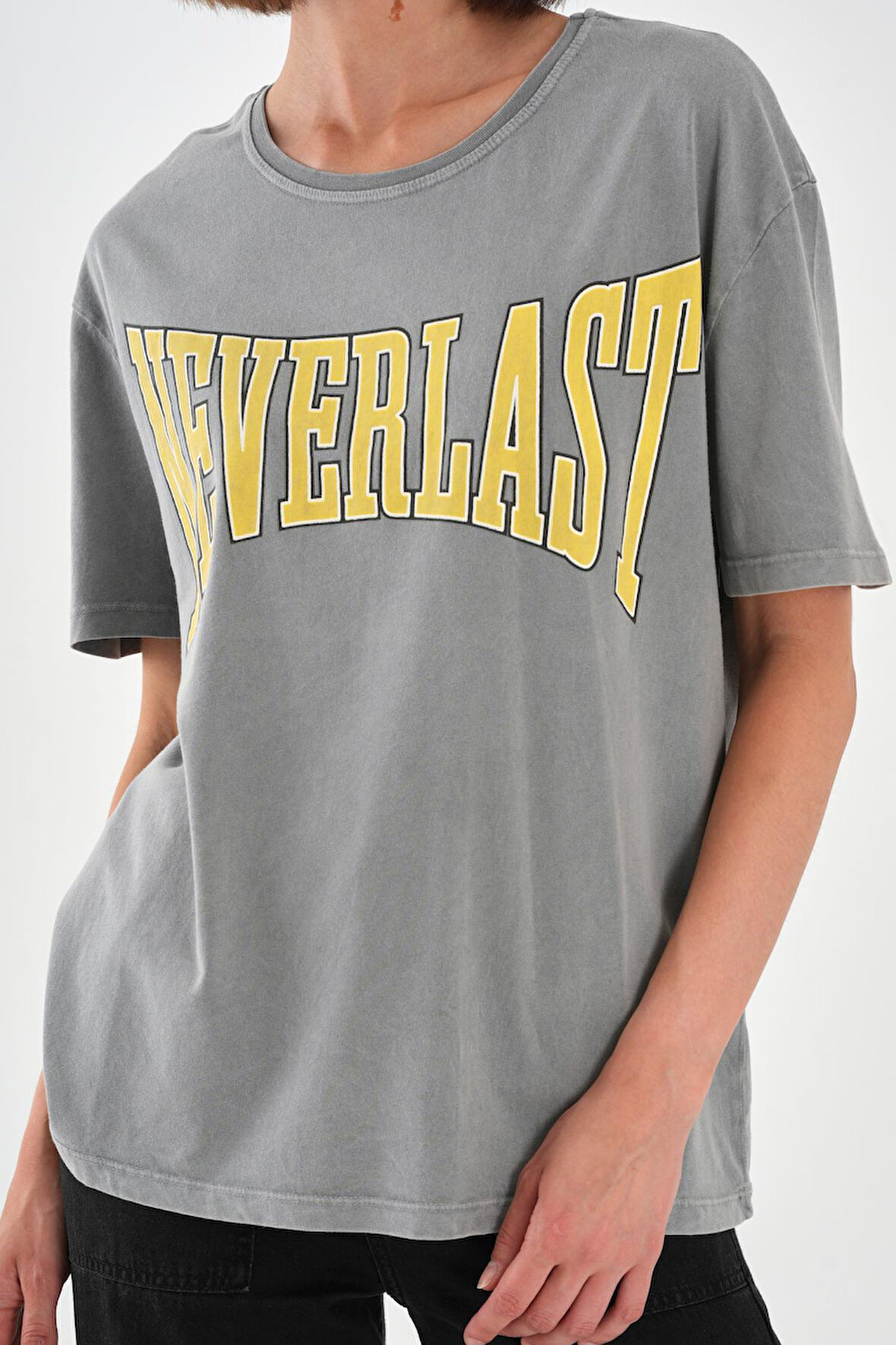 ALEXANDERGARDI Baskılı Antrasit Basic T-shirt